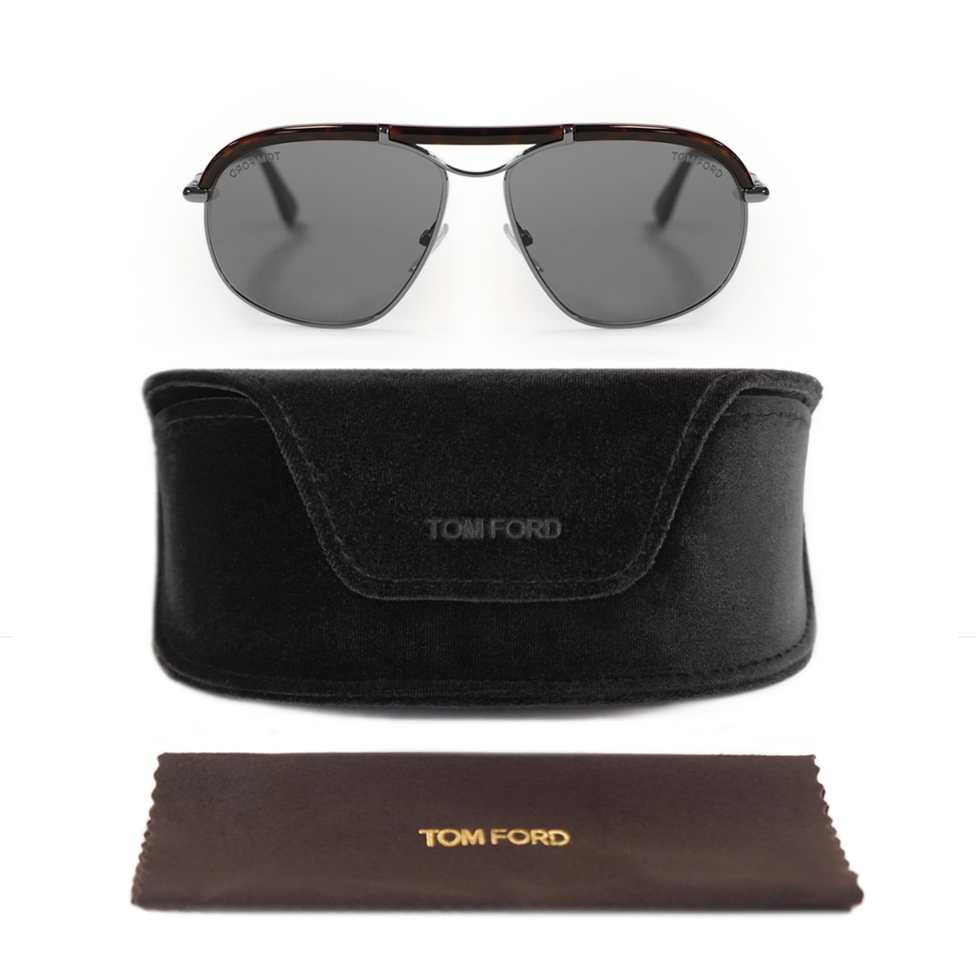 title:Tom Ford Russell Sunglasses Tortoise and Grey Frame FT234 13A;color:Multi