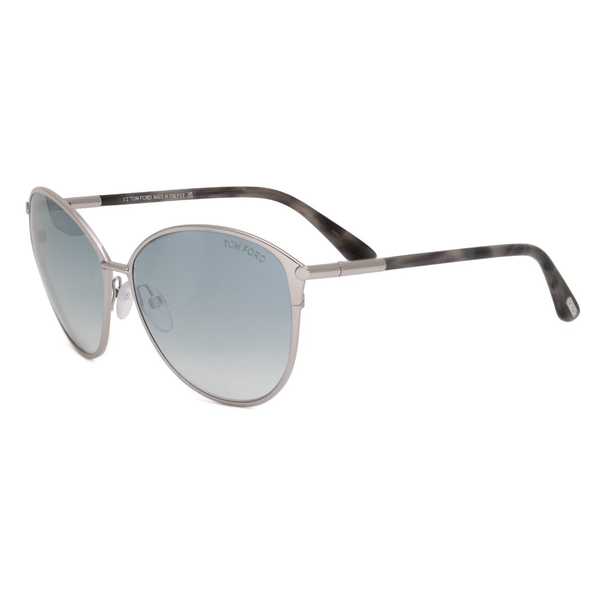 title:Tom Ford Oval Sunglasses FT0320 16W 59;color:Silver