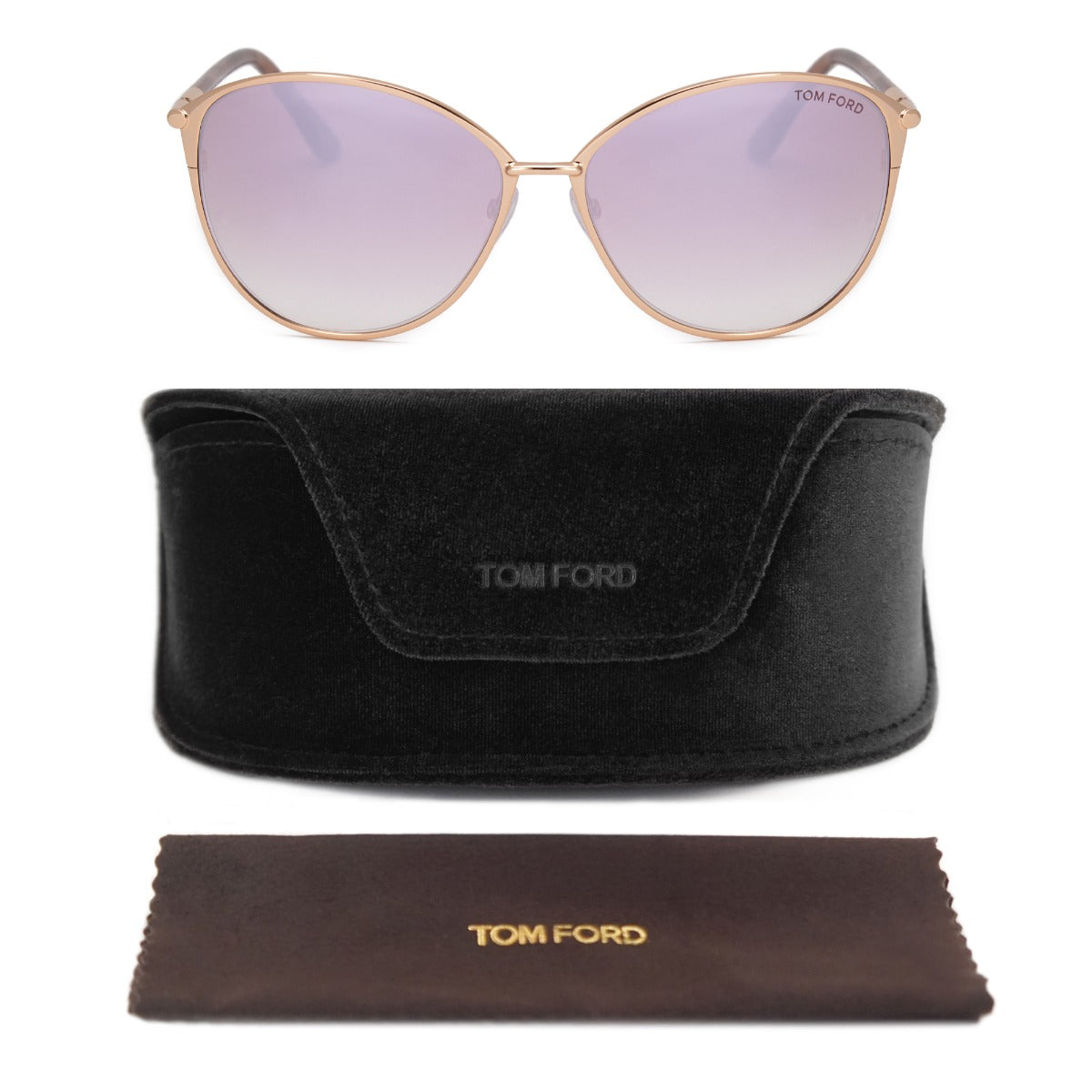 title:Tom Ford Oval Sunglasses FT0320 28Z 59;color:Gold