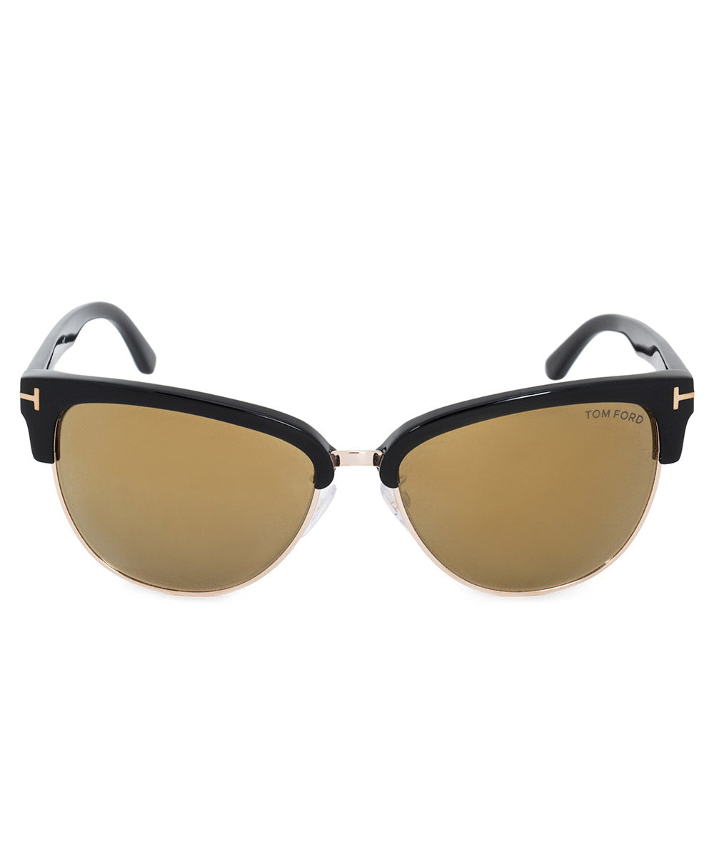 title:Tom Ford Fany Cat-Eye Sunglasses FT0368 01G 59;color:Black