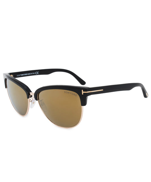 title:Tom Ford Fany Cat-Eye Sunglasses FT0368 01G 59;color:Black