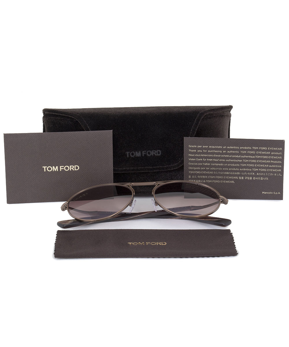 title:Tom Ford Jessie Women's Round Sunglasses FT0449 49T 54 | Matte Antique Brown Frame | Burgundy Gradient Lens;color:Bronze