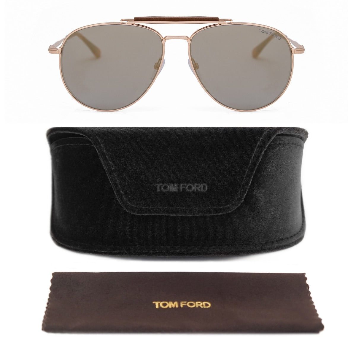 title:Tom Ford Aviator Sunglasses FT0536 28C 60;color:Gold