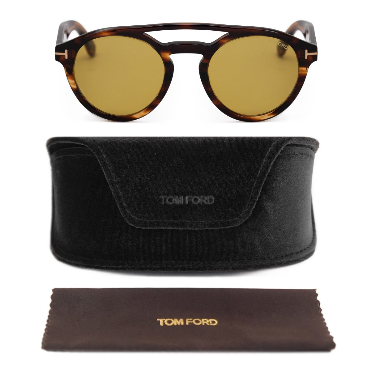 title:Tom Ford Round Sunglasses FT0537 48E 50;color:Brown