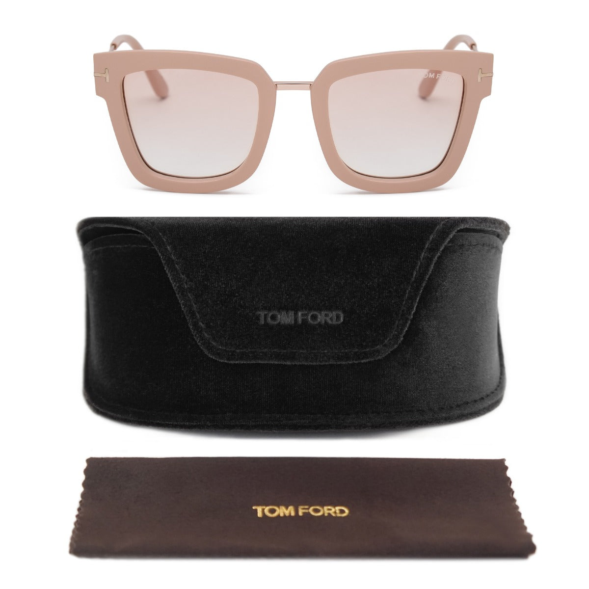 title:Tom Ford Square Sunglasses FT0573 74F 52;color:Beige