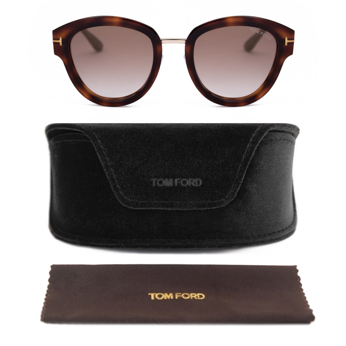 title:Tom Ford Round Sunglasses FT0574 52G 52;color:Brown