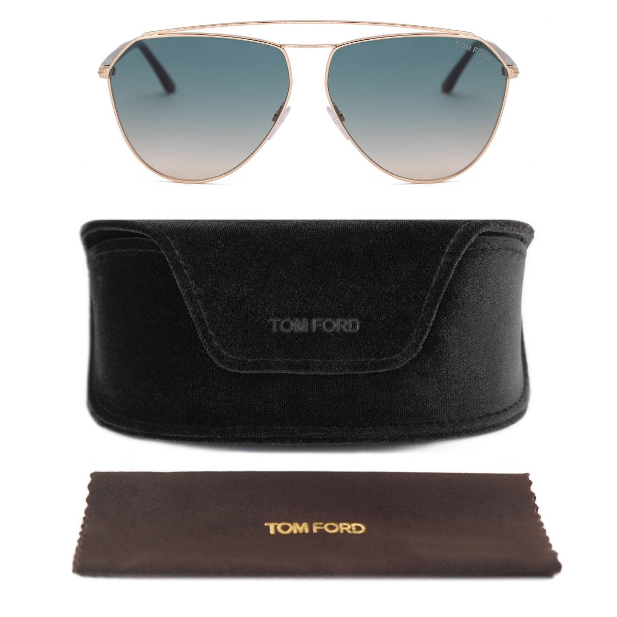 title:Tom Ford Aviator Sunglasses FT0681 28P 63;color:Gold