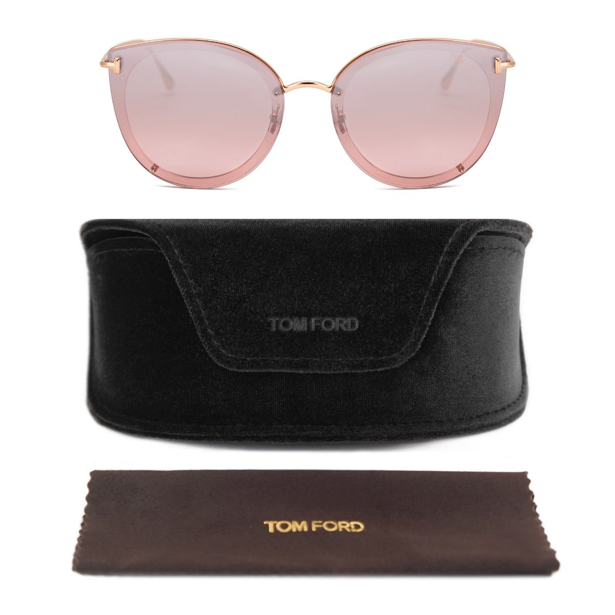 title:Tom Ford Cat Eye Sunglasses FT 0720 K 33G 64;color:Gold