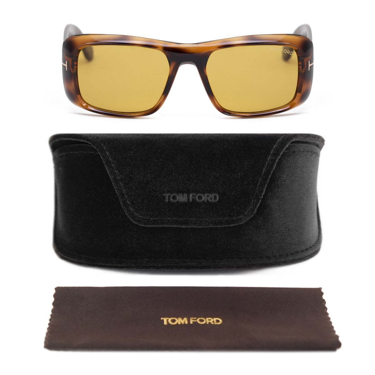 title:Tom Ford Rectangular Sunglasses FT0731 56E 56;color:Brown