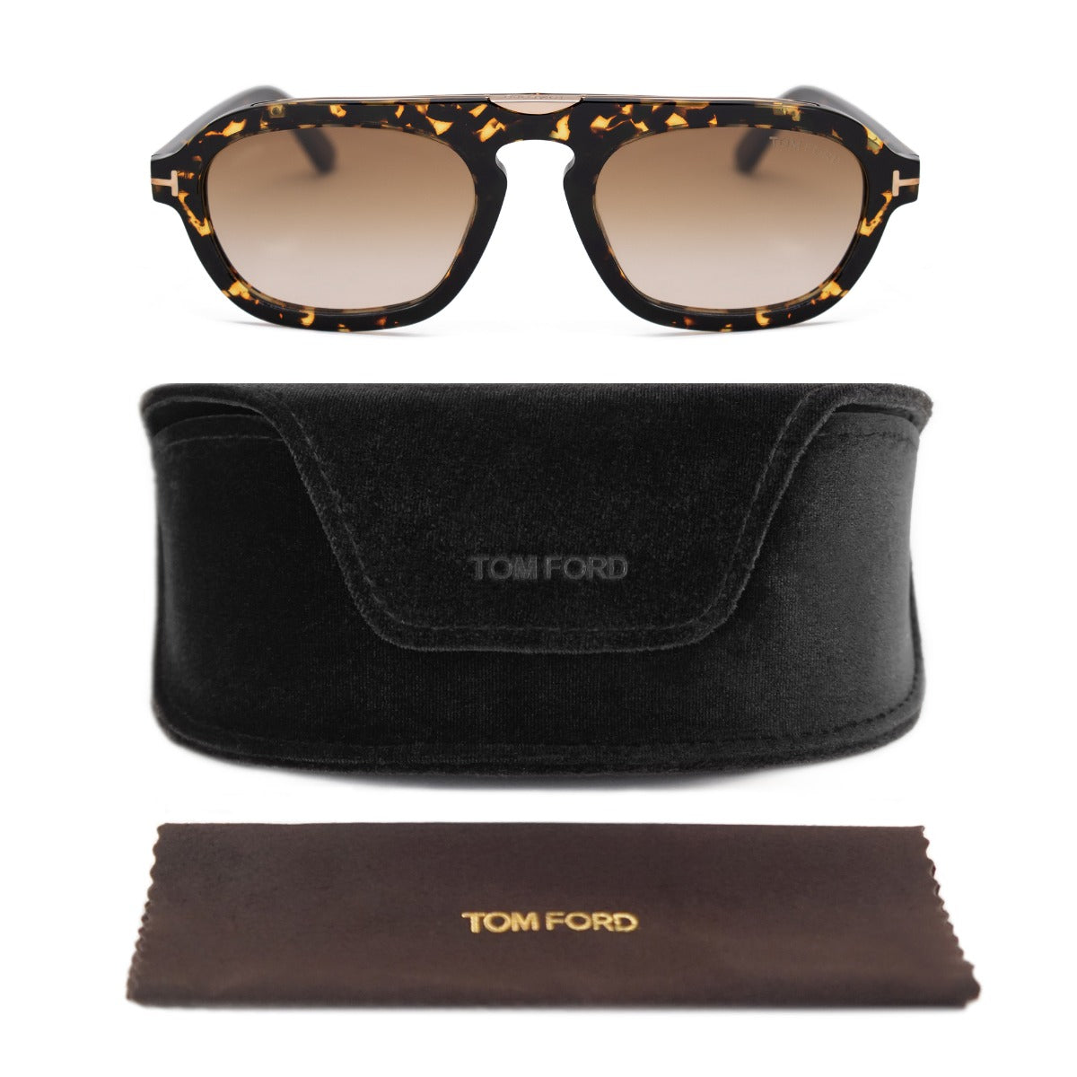 title:Tom Ford Rectangular Sunglasses FT0736 56F 53;color:Brown