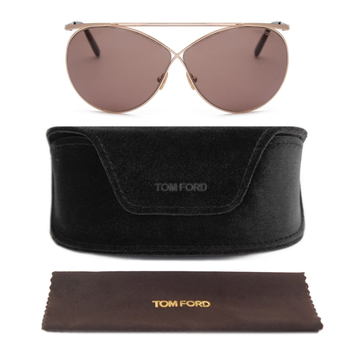 title:Tom Ford Butterfly Sunglasses FT0761 28Y 67;color:Gold