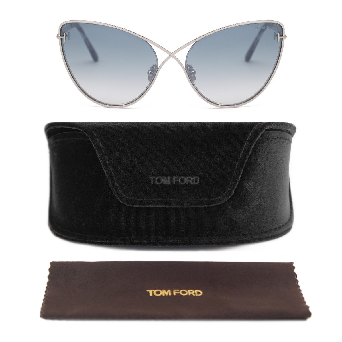 title:Tom Ford Cat Eye Sunglasses FT0786 16X 63;color:Silver