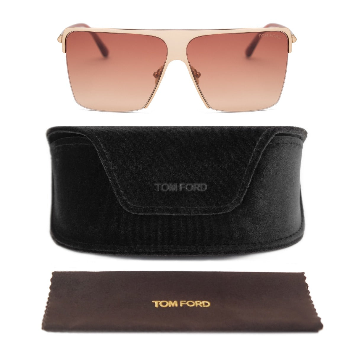 title:Tom Ford Square Sunglasses FT0840 28T 61;color:Gold