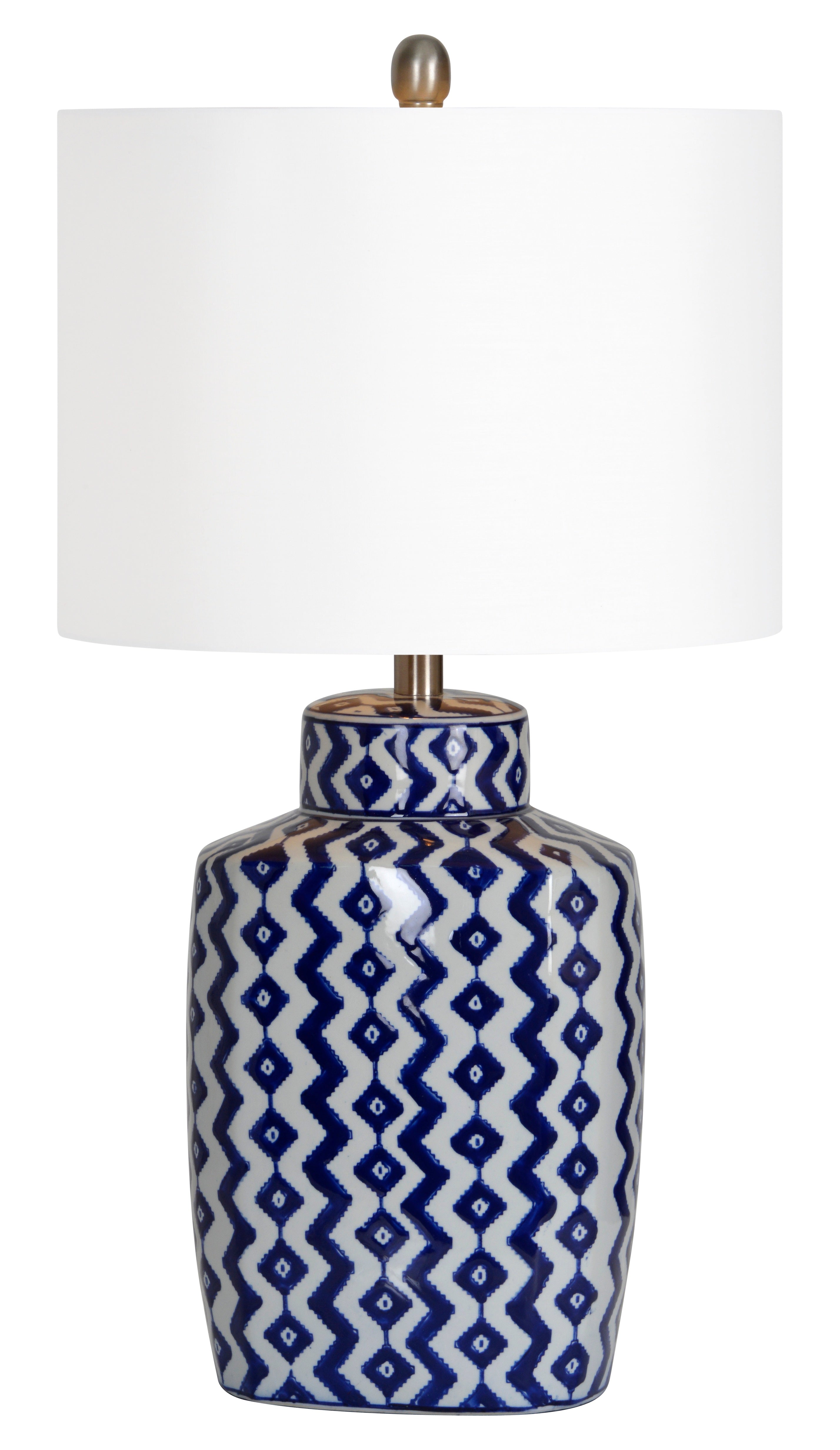 title:Beryl Table Lamp - 14X14X27H/ Box 22X16X16";color:Blue, White