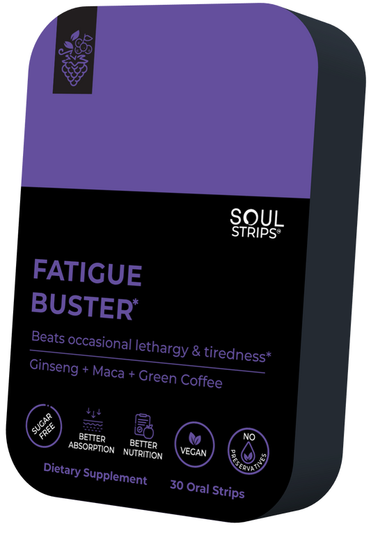 Soul Strips Fatigue Buster Vegan Sugar Free Mixed Berries Flavor 30 Strips