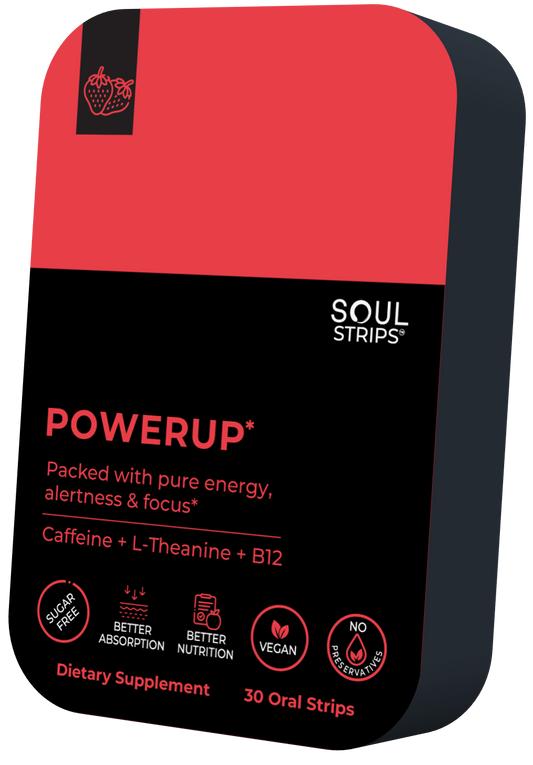 Soul Strips PowerUp Vegan Sugar Free Strawberry Flavor 30 Strips