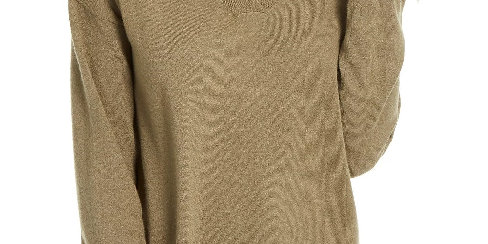 Planet Gold Junior's V Neck Sweater Green Size Medium