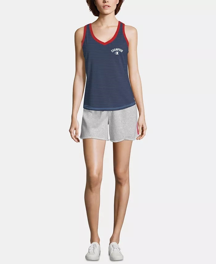 Champion Women's Heritage Cotton V-Neck Tank Top Dark Blue Size Small