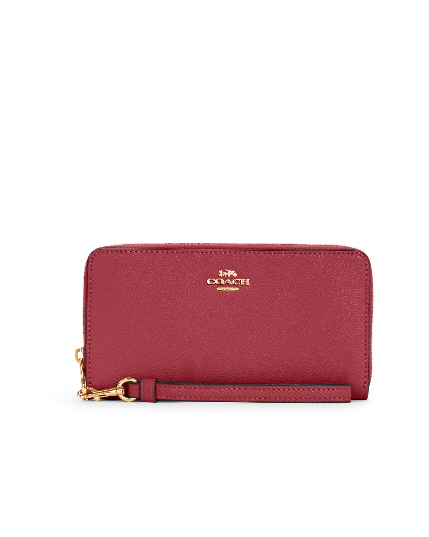 title:Coach Women's Long Zip Around Wallet;color:Cherry