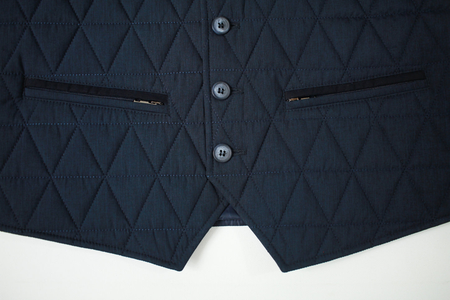 Navy Quilt Button Down Vest