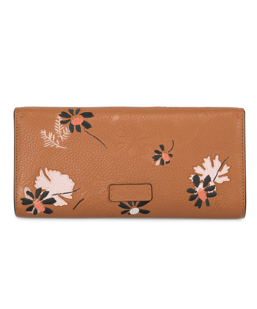 title:Valentino Demilune Clutch Purse in Brown;color:Gold