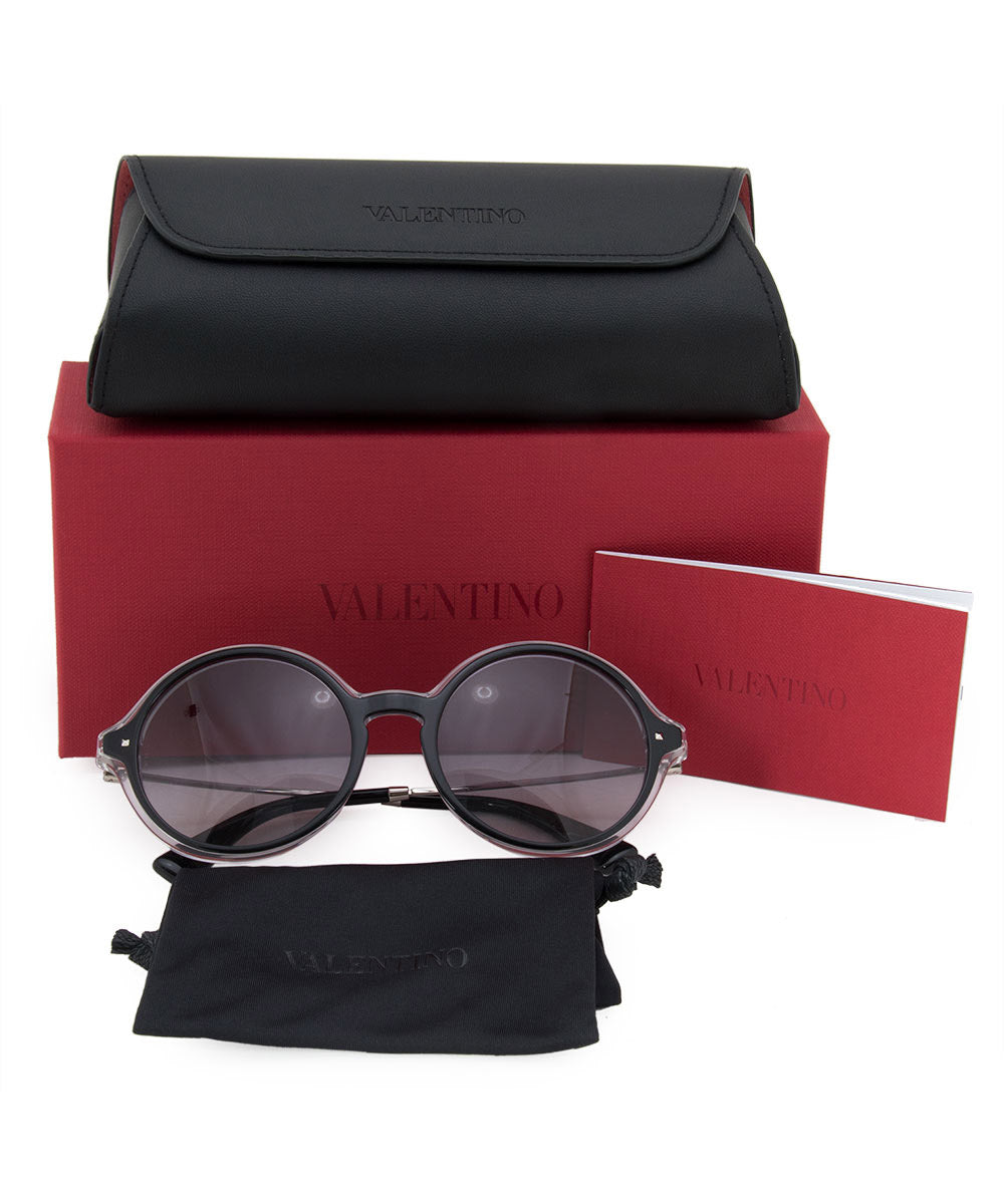 title:Valentino Round Sunglasses VA4015 50258G 53;color:Transparent