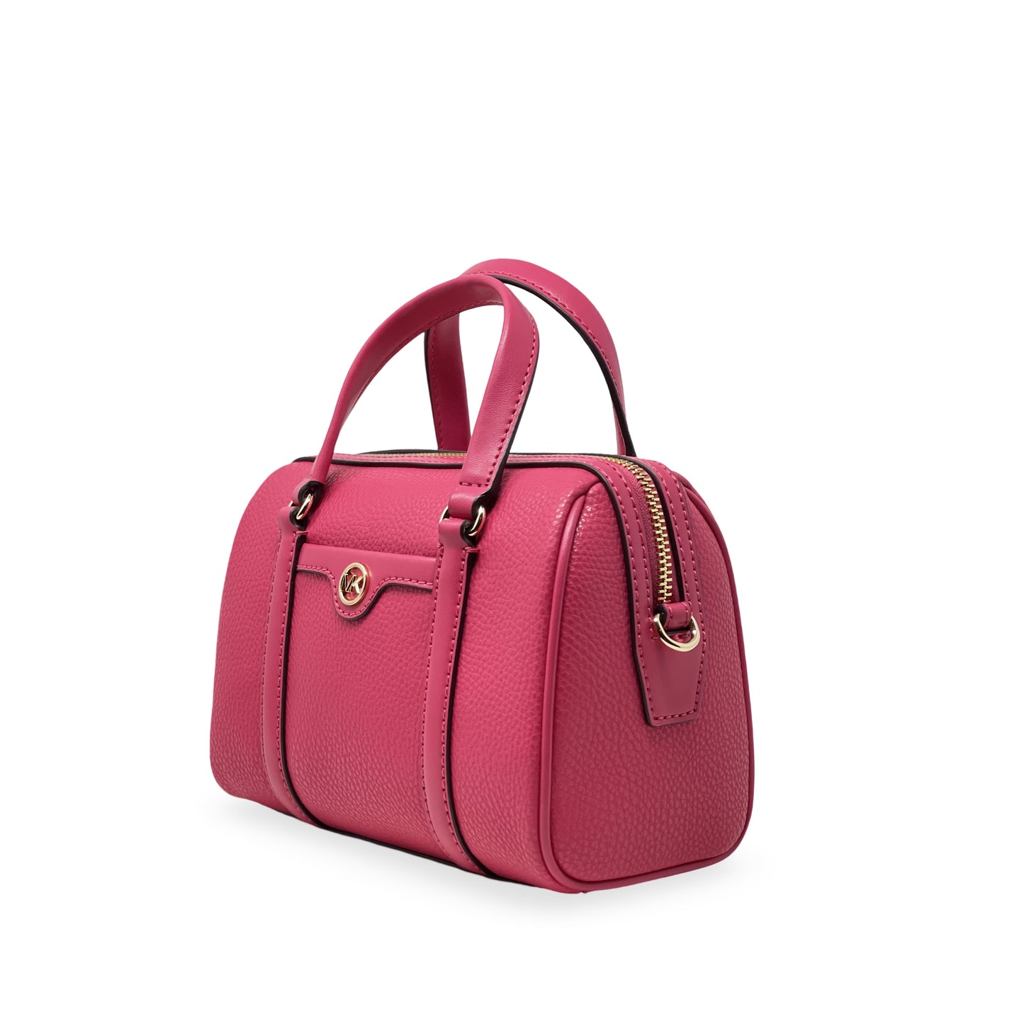 title:Michael Kors Women's Jet Set Travel Pebbled Leather Small Duffle Crossbody;color:Electric Pink