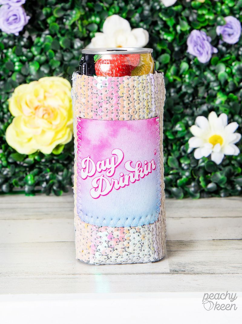 Day Drinkin' Sequin Slim Can Cooler - Ruumur