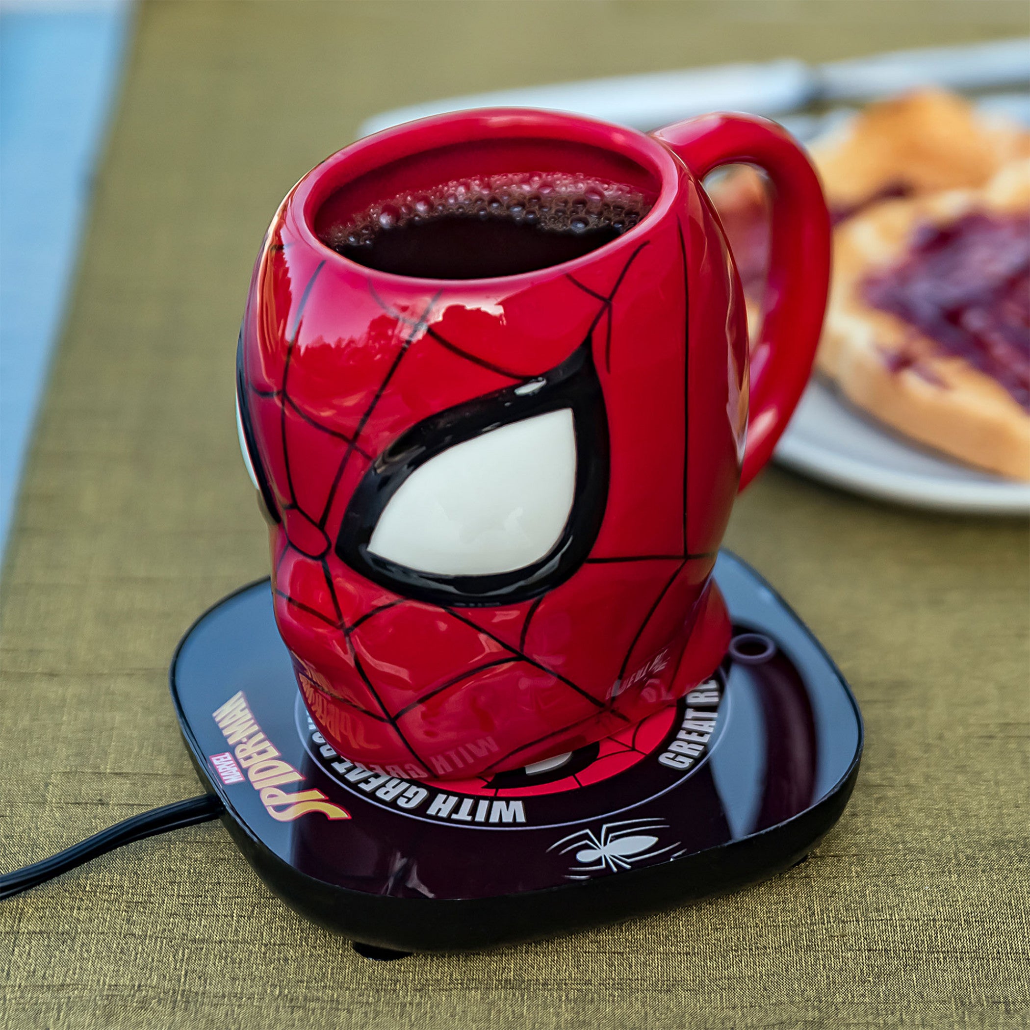 title:Spider-Man Mug Warmer with Molded Mug;color:Red