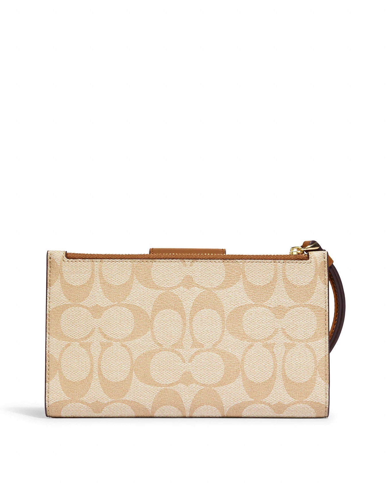 title:Coach Women's Tech Wallet In Colorblock Signature Canvas;color:Light Khaki / Light Saddle