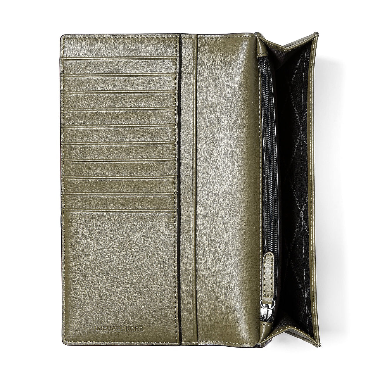 title:Michael Kors Men's Rivington Leather Flap Wallet;color:Olive