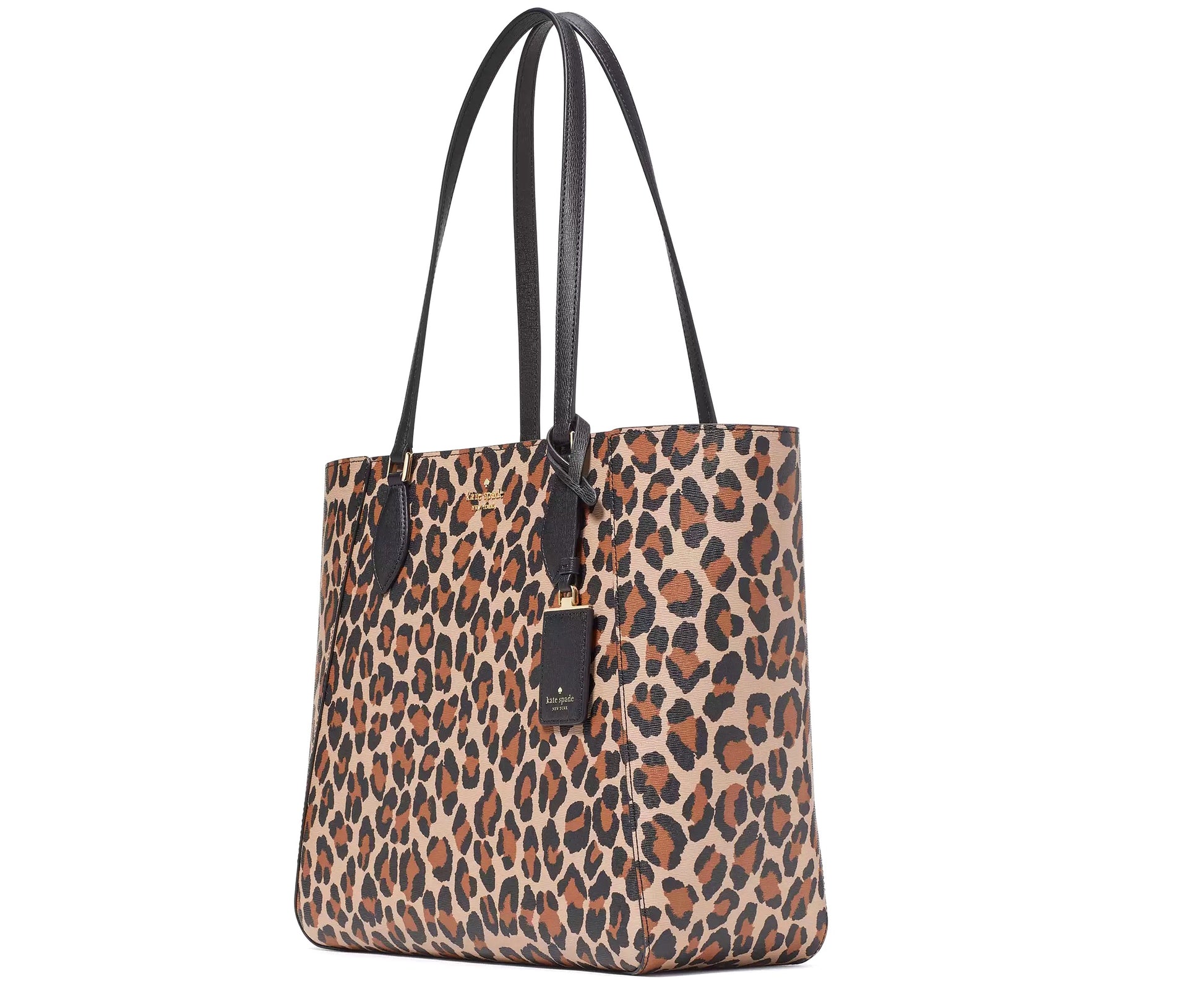 title:Kate Spade Women's Poppy Spotted Leopard Tote;color:
Brown Multi