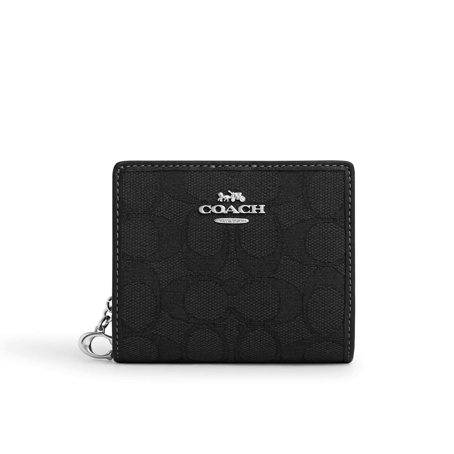 title:Coach Women's Snap Wallet In Signature Jacquard;color:Black