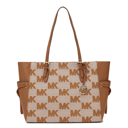 title:Michael Kors Women's Gilly Logo Jacquard Large Drawstring Travel Tote;color:Luggage