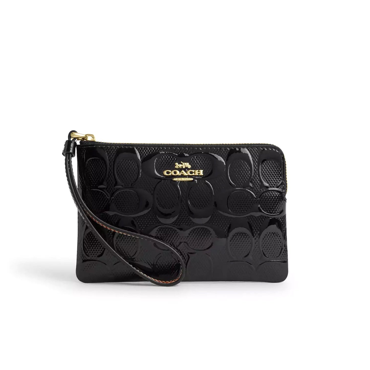 title:Coach Women's Corner Zip In Signature Leather;color:Black