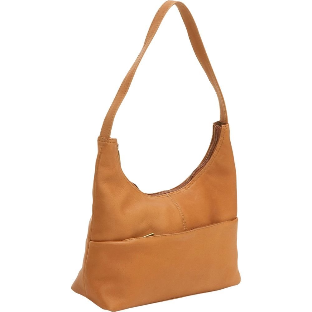 title:Le Donne Leather Top Zip Hobo Handbag;color:TAN