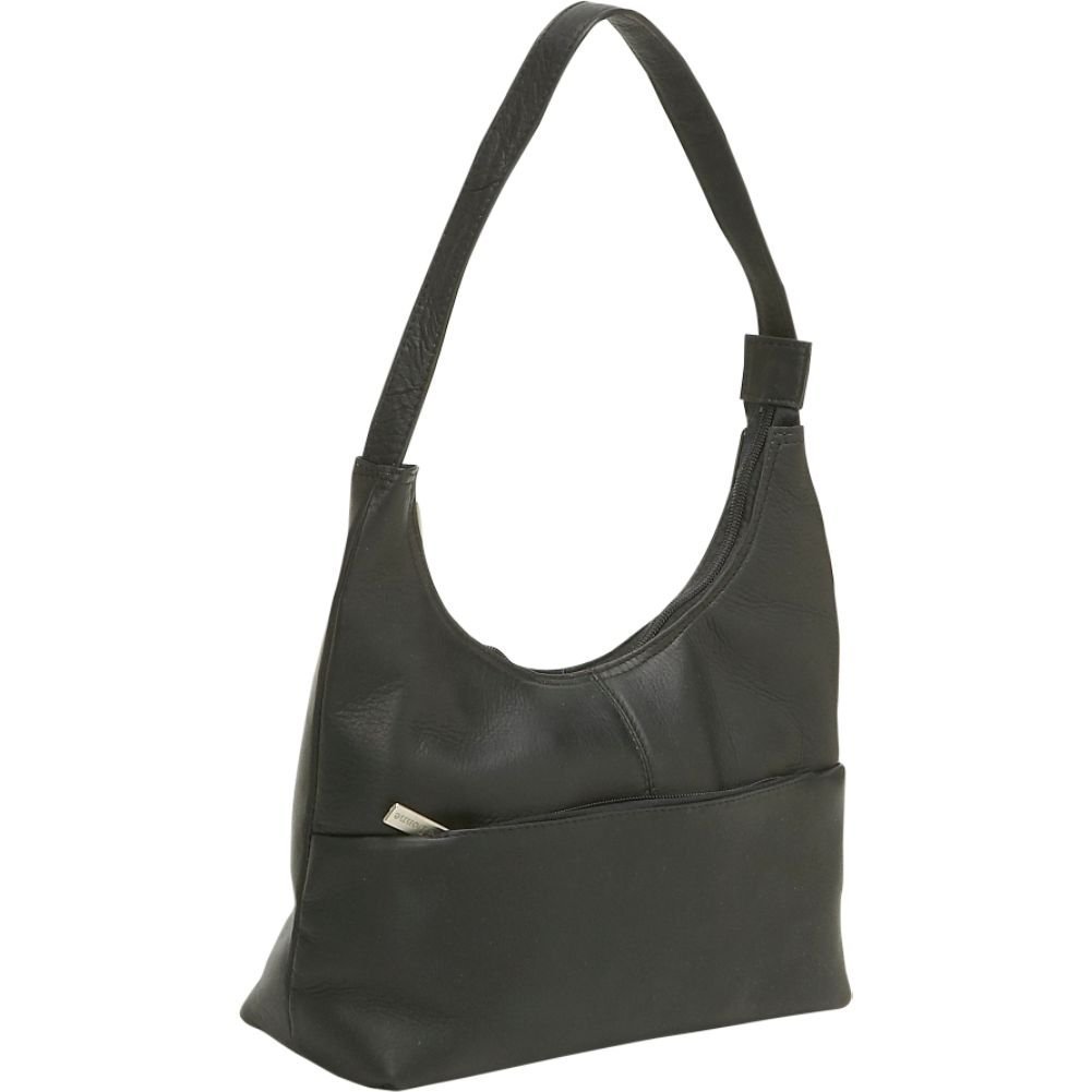 title:Le Donne Leather Top Zip Hobo Handbag;color:BLACK