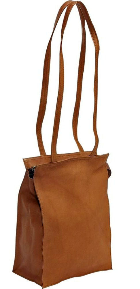 title:Le Donne Leather Small Simple Dual Strap Tote Bag;color:TAN