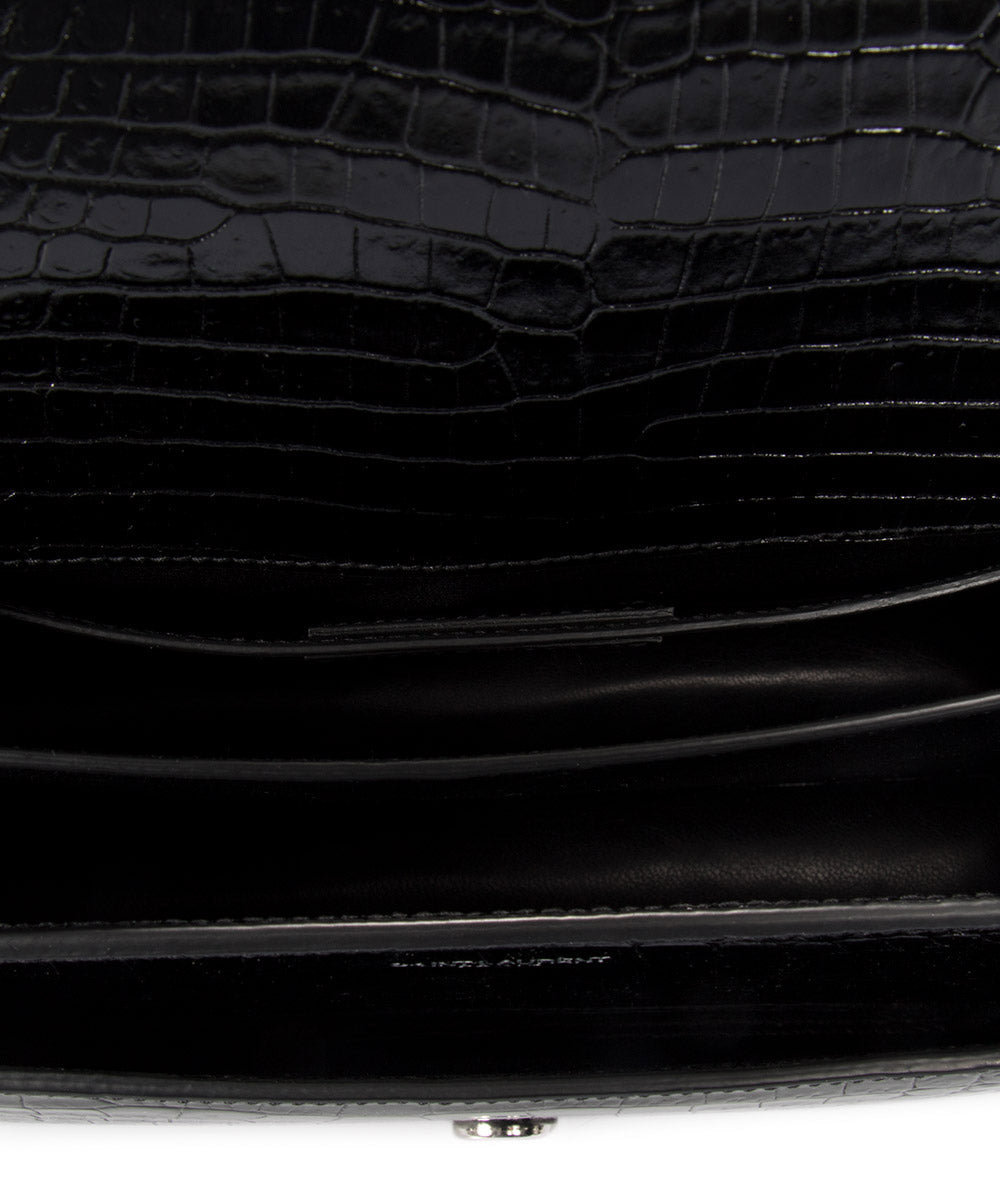 title:Saint Laurent Medium Sunset Monogram Shoulder Bag;color:Black