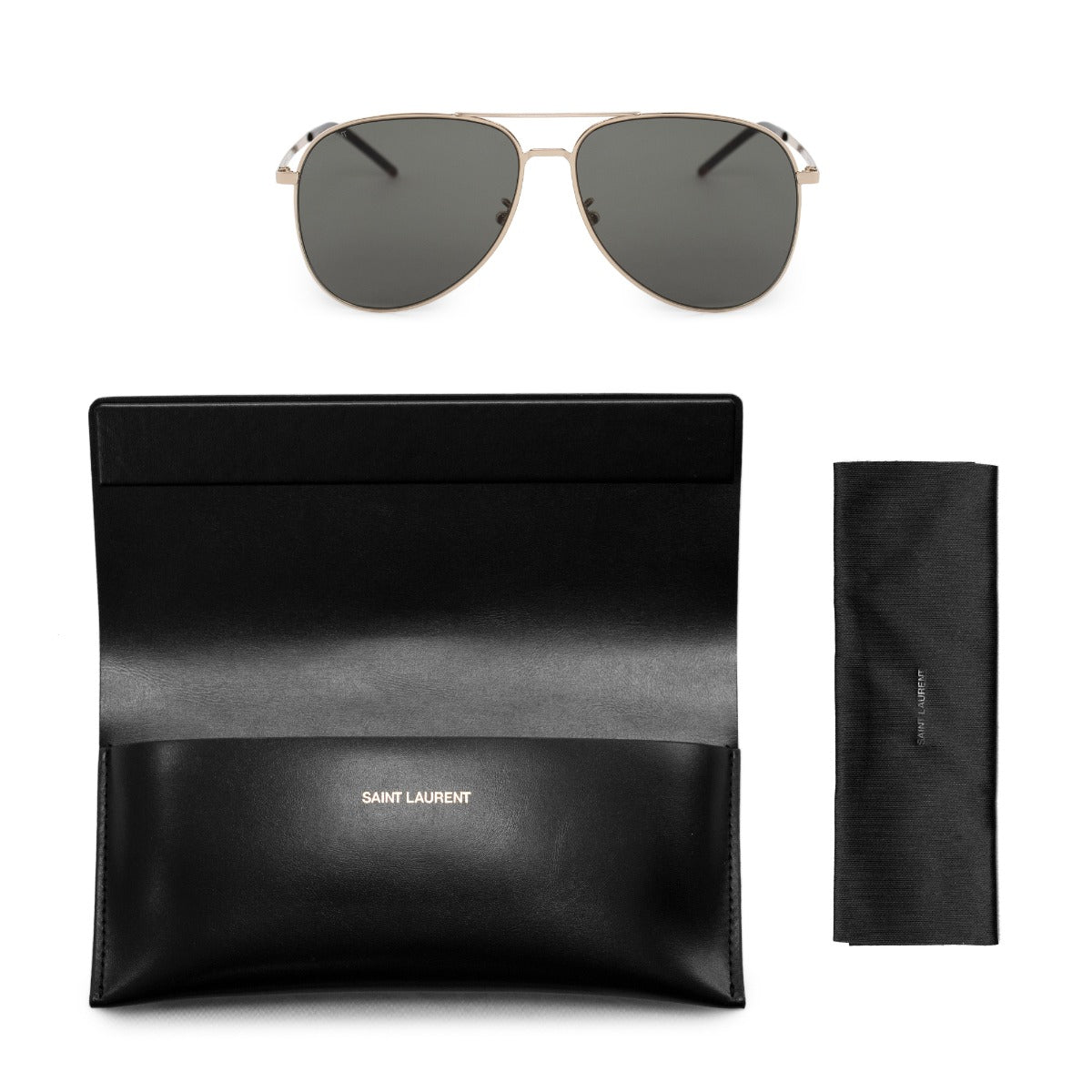 title:Saint Laurent Aviator Sunglasses SL11 004 60;color:Gold