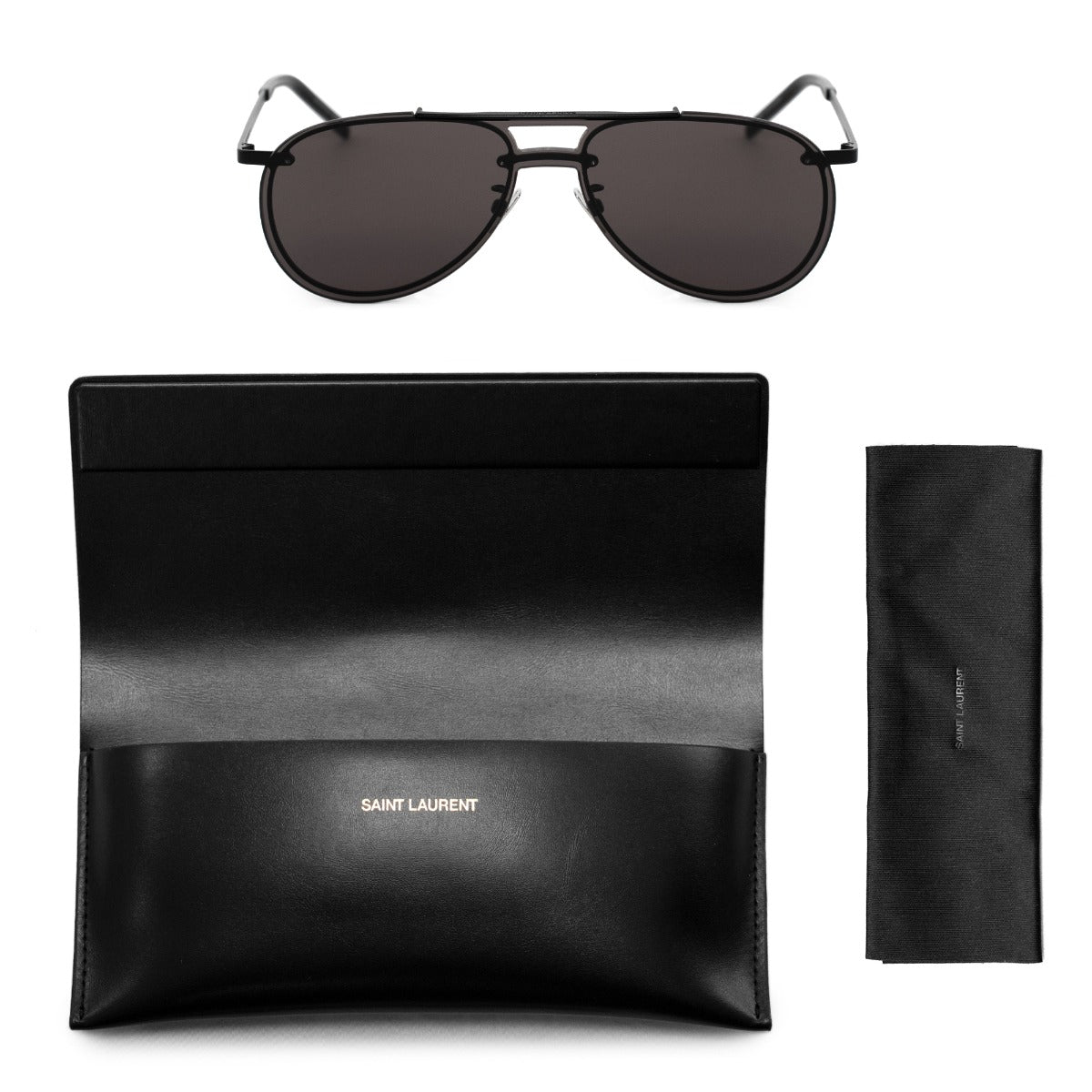 title:Saint Laurent Aviator Sunglasses SL416 002 99;color:Black