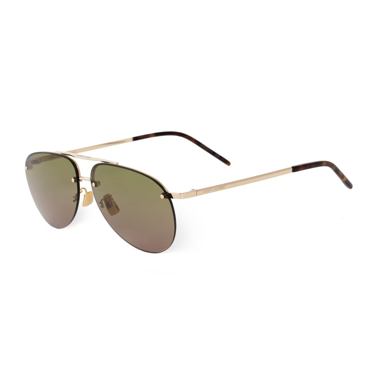 title:Saint Laurent Aviator Sunglasses SL416 004 60;color:Gold