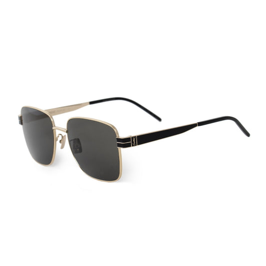 title:Saint Laurent Square Sunglasses SLM55 005 57;color:Gold