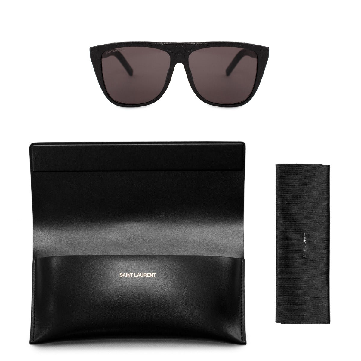 title:Saint Laurent rectangular Sunglasses SL1 012 59;color:Black