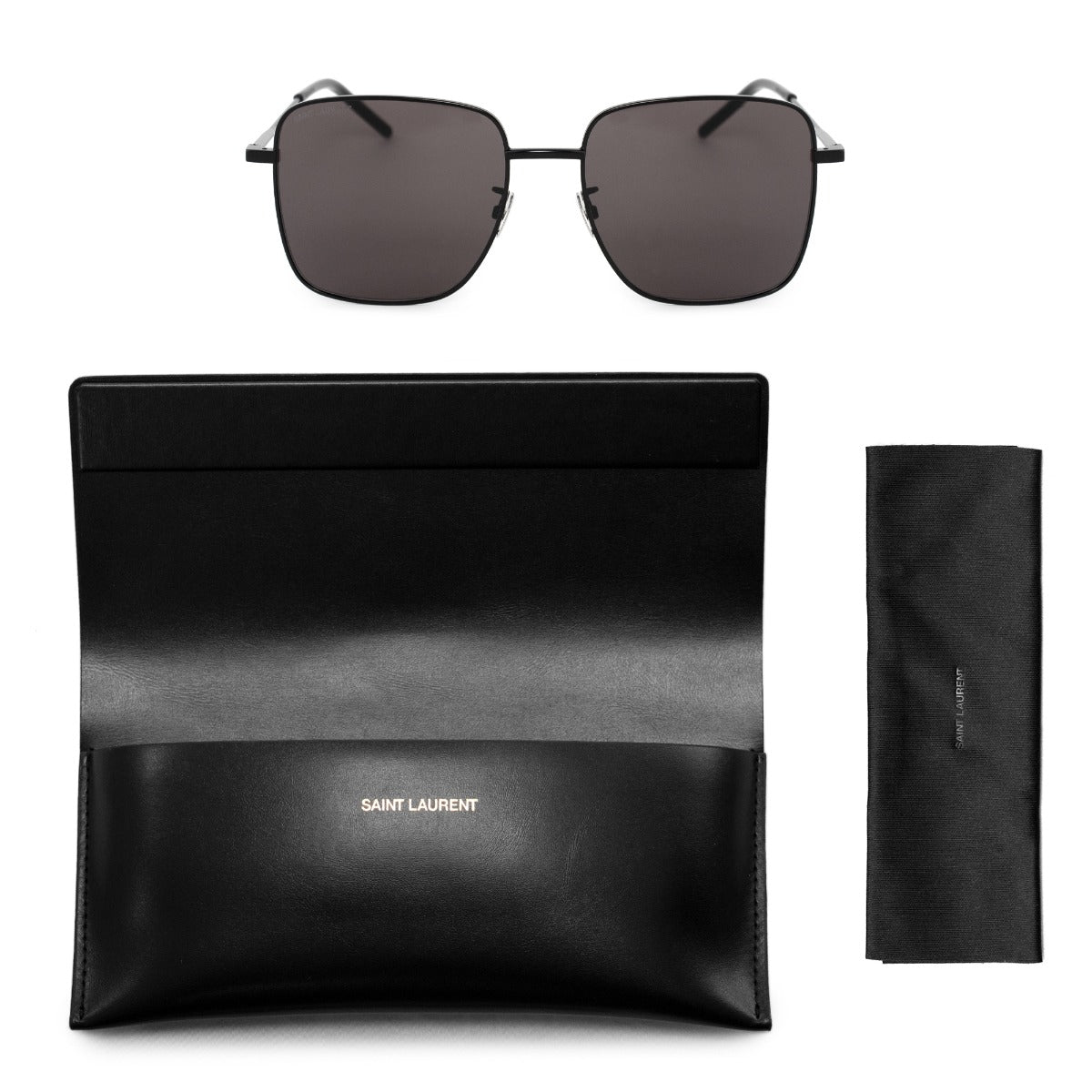 title:Saint Laurent Square Sunglasses SL312 001 57;color:Black