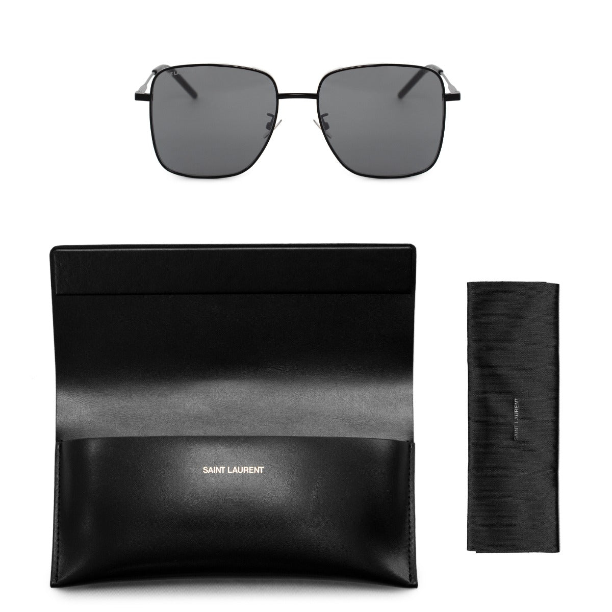 title:Saint Laurent Square Sunglasses SL312 004 57;color:Black