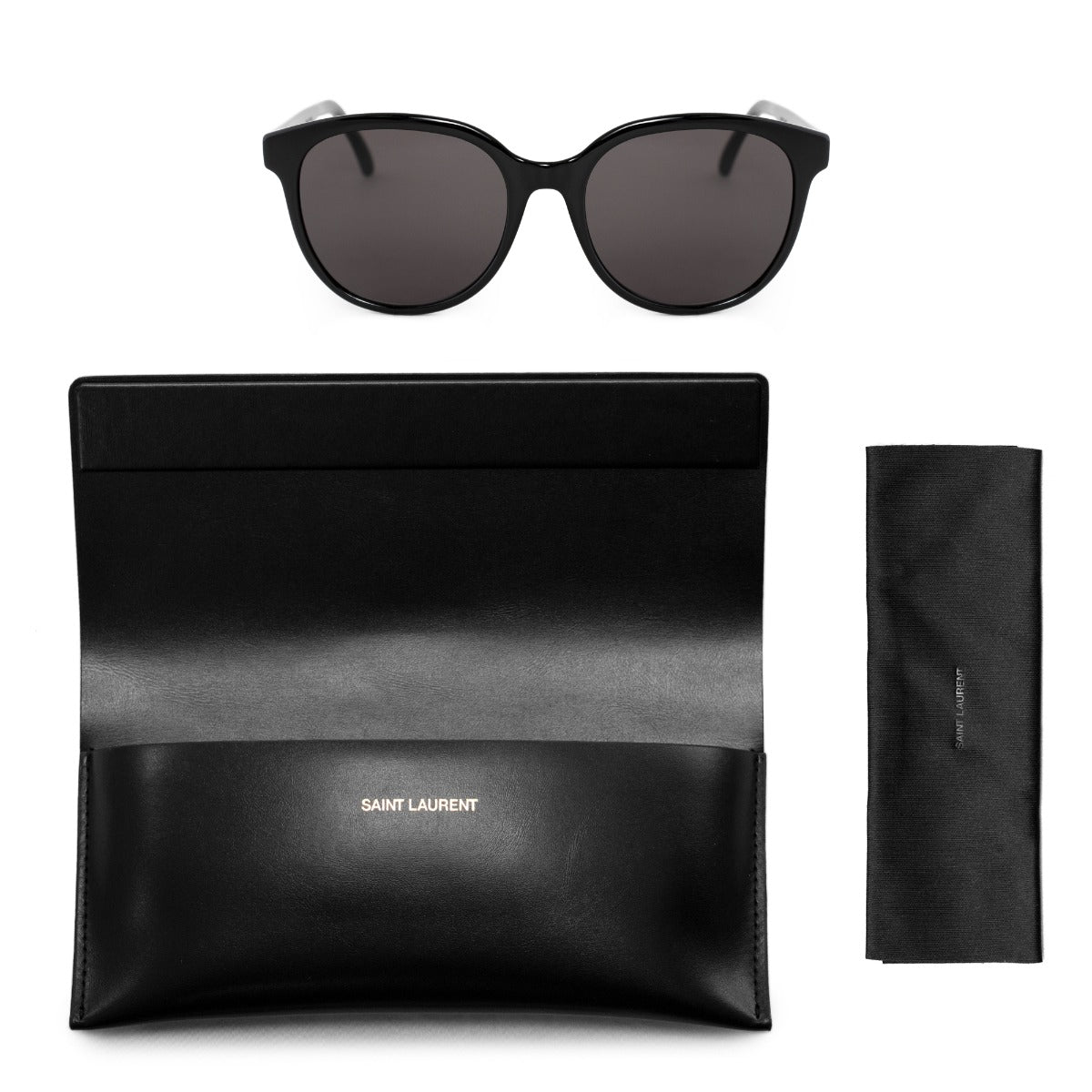 title:Saint Laurent Round Sunglasses SL317 001 55;color:Black