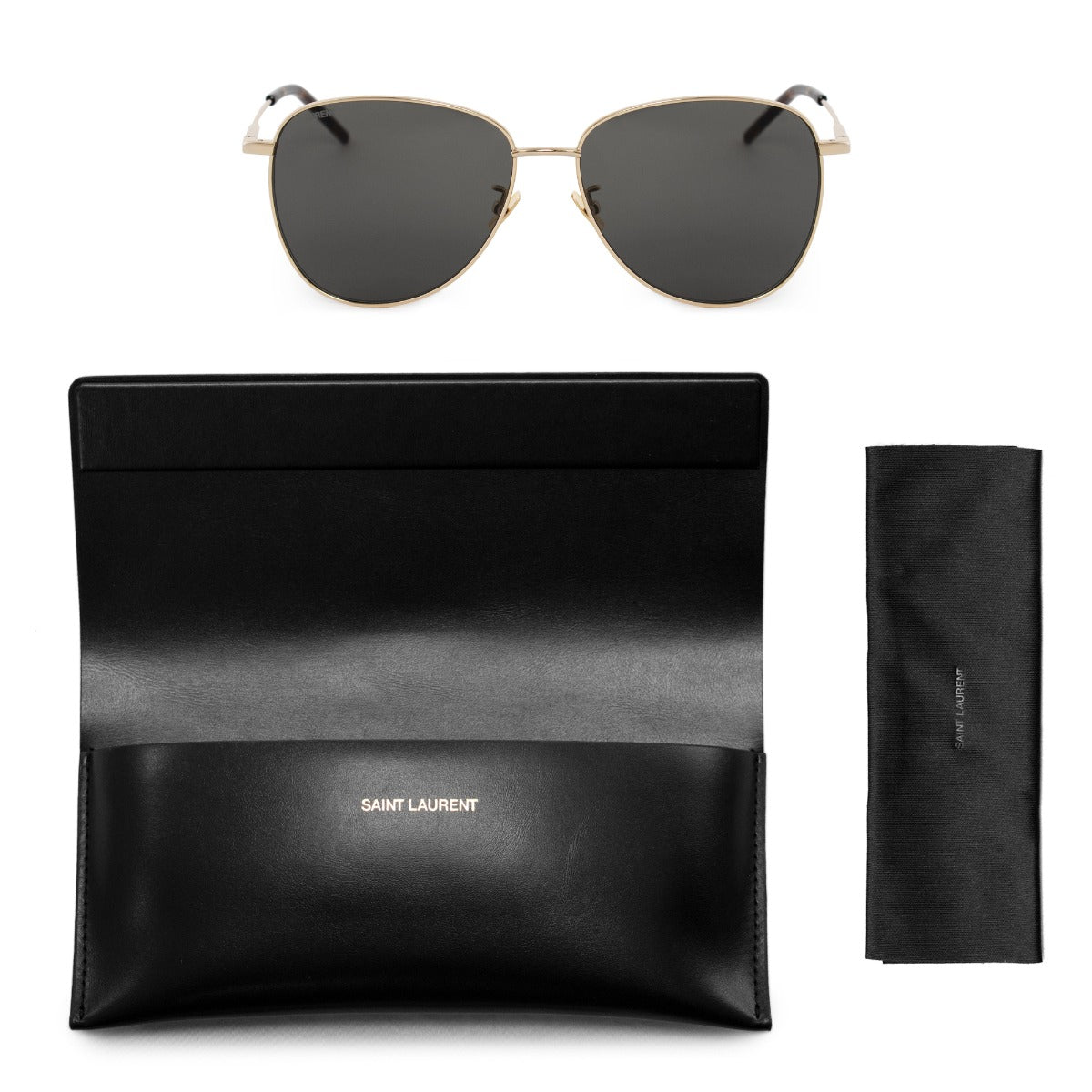 title:Saint Laurent Aviator Sunglasses SL328K 005 60;color:Gold