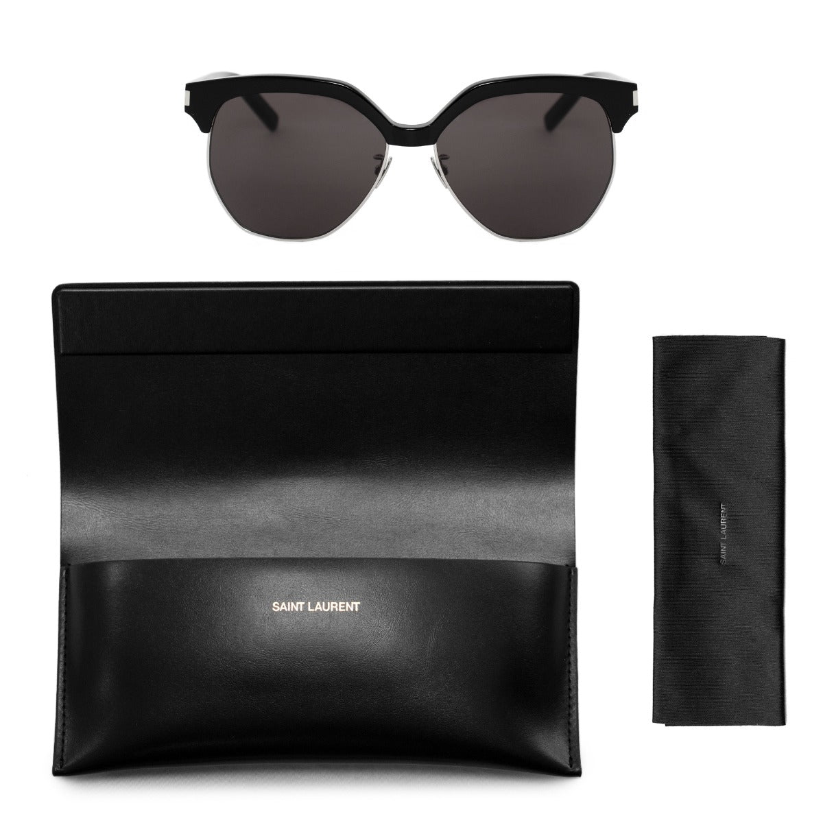 title:Saint Laurent Full Rimmed Sunglasses SL408 002 59;color:Black