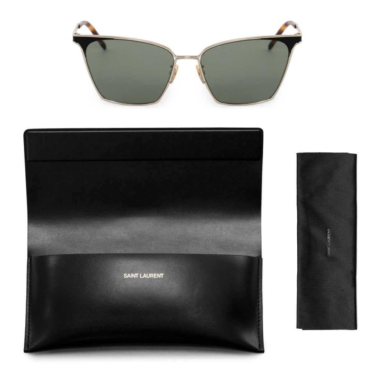 title:Saint Laurent Cat Eye Sunglasses SL429 002 56;color:Gold